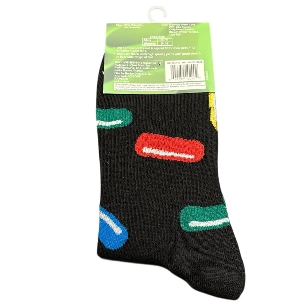 3/$20 Mike and Ike Candy Novelty Socks Food Snack Crew Mens Womens NWT